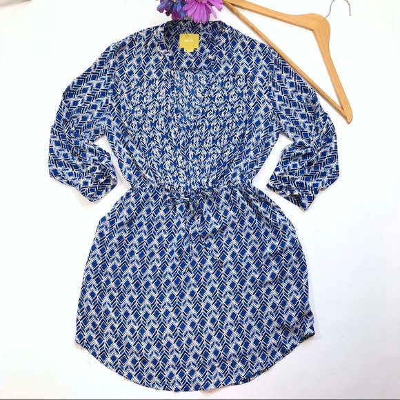 Anthropologie Dresses & Skirts - Anthropologie Maeve blue print mini dress tunic XS